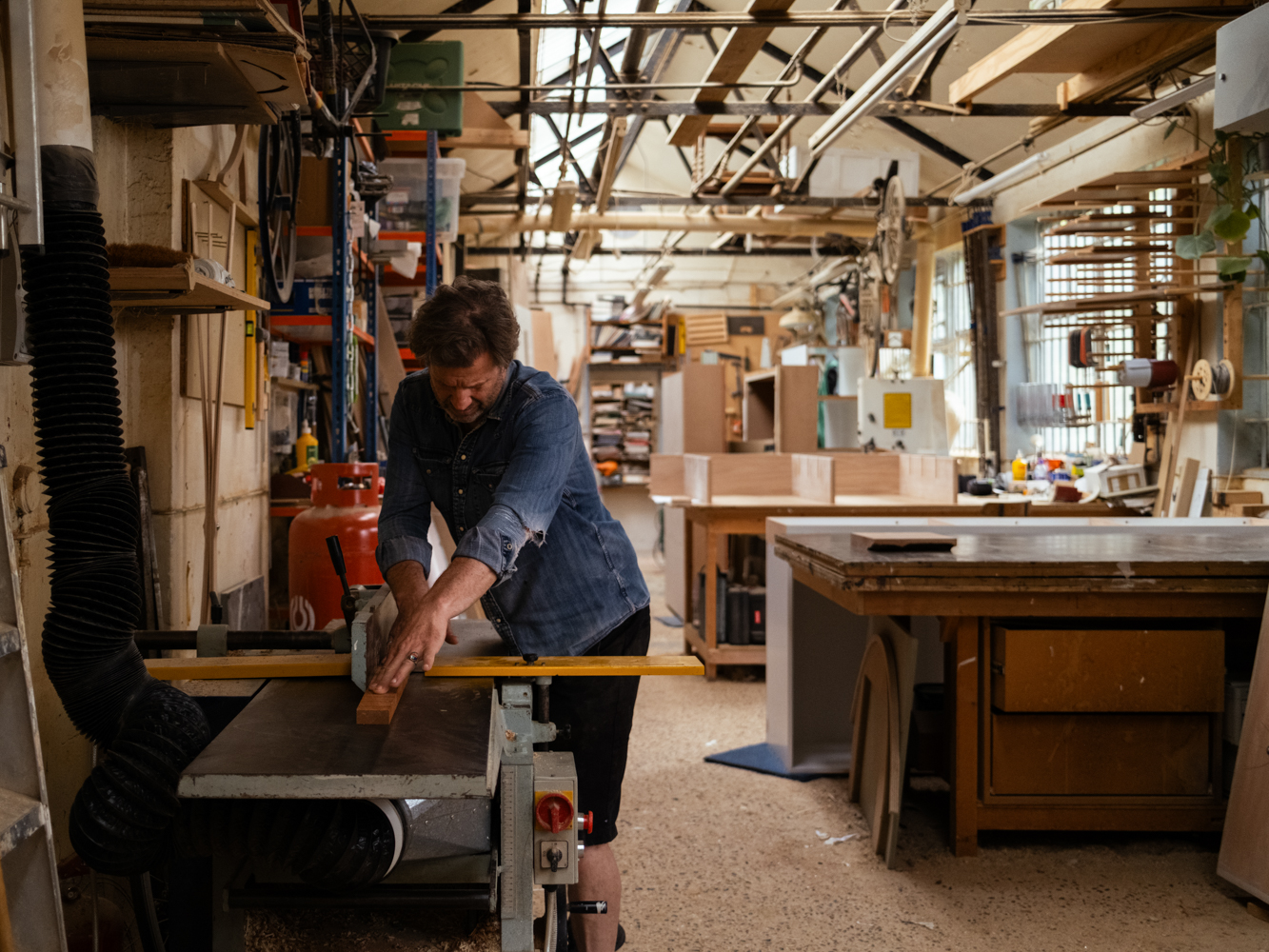 Josh Du Mond working in the Big Little Projects workshop